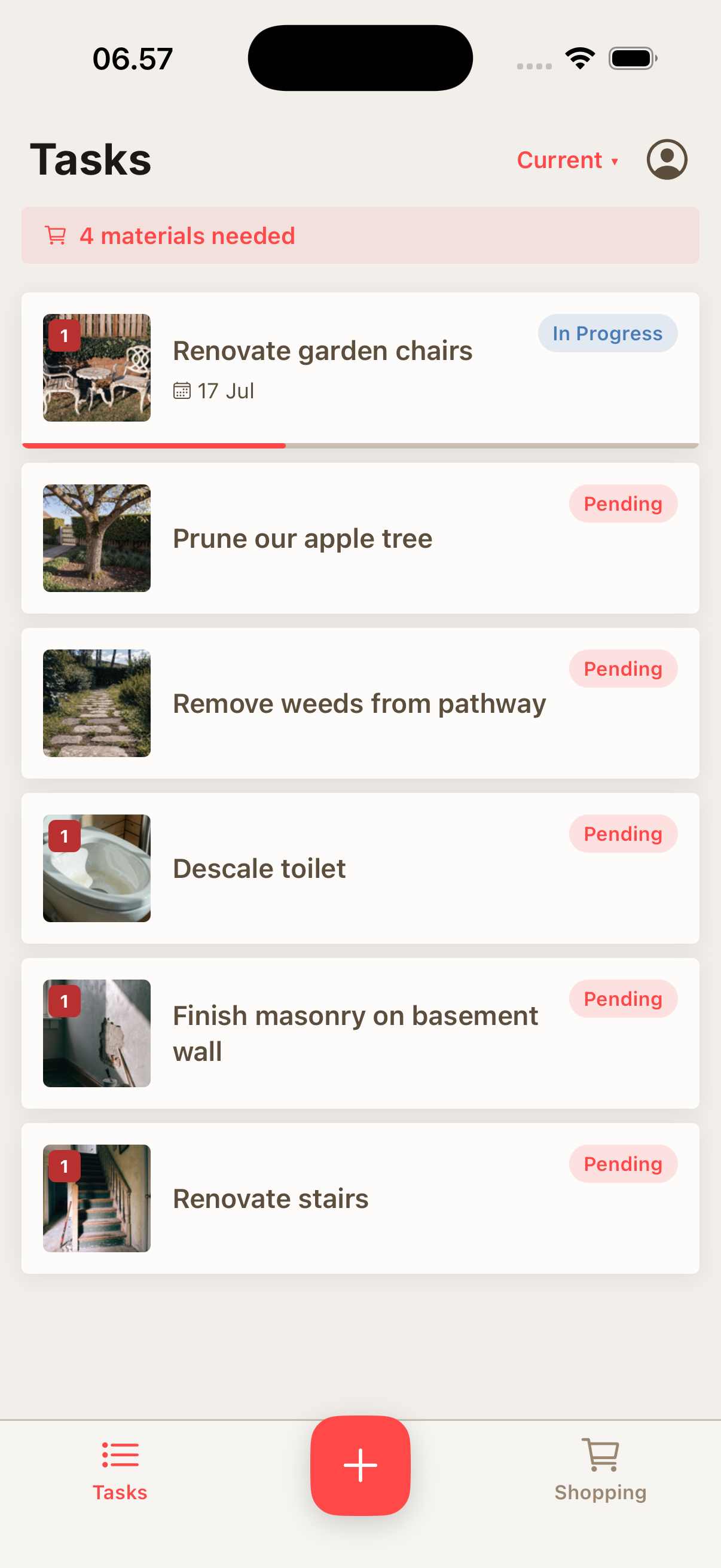 Finally Finished — Your tasks at a glance